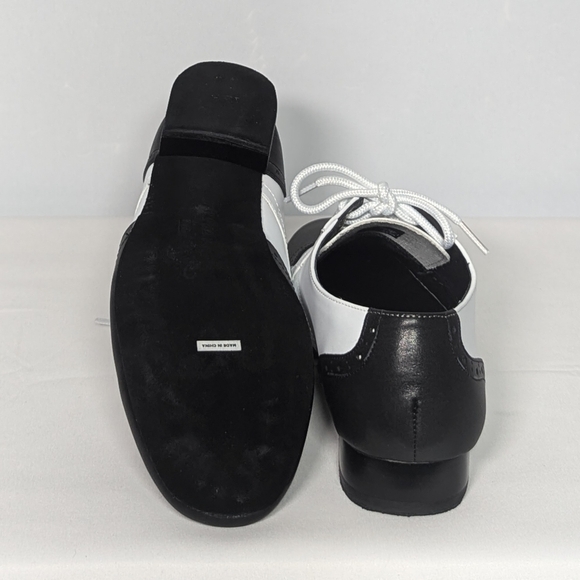 NEW Very Fine Mens Zephyr Leather Dance Shoe Sz 9 black/white - Picture 3 of 4